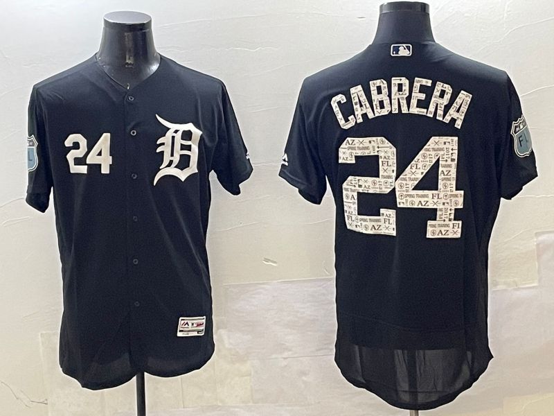 Men Detroit Tigers #24 Cabrera Black Fashion Elite 2025 Nike MLB Jersey style 6